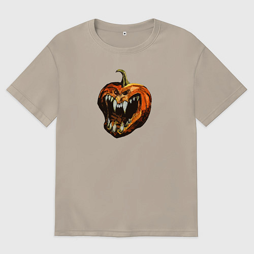 Мужская футболка оверсайз Tыква / Миндальный – фото 1