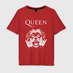 Мужская футболка оверсайз Queen rock dog