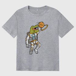 Мужская футболка оверсайз Динозавр баскетболист