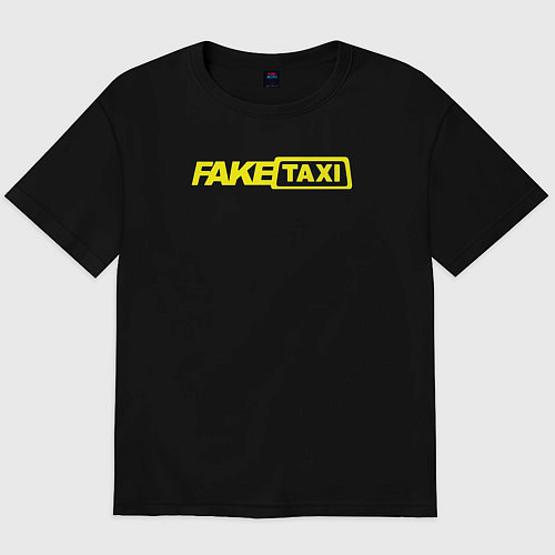 Мужская футболка оверсайз Fake taxi black / Черный – фото 1
