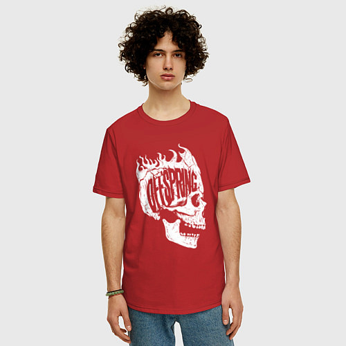Мужская футболка оверсайз The offsring skull / Красный – фото 3