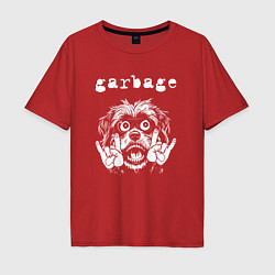 Мужская футболка оверсайз Garbage rock dog