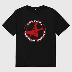 Футболка оверсайз мужская Алиса support, цвет: черный