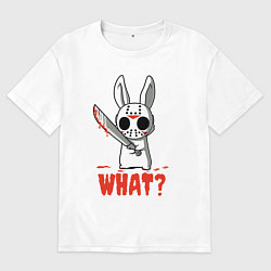 Мужская футболка оверсайз Зайка маньяк в маске