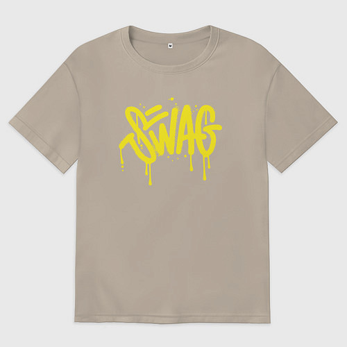 Мужская футболка оверсайз Swag / Миндальный – фото 1