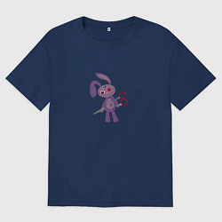 Мужская футболка оверсайз Заяц с ножницами