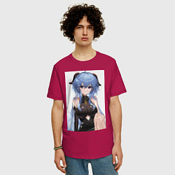 Футболка оверсайз мужская Геншин Гань Юй, цвет: маджента — фото 2