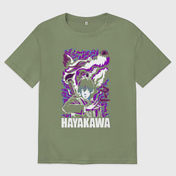 Мужская футболка оверсайз Человек-бензопила Аки Хаякава и демон