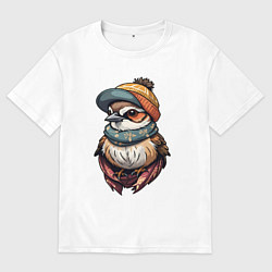 Мужская футболка оверсайз Модный воробей