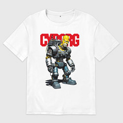 Мужская футболка оверсайз Cyborg Homer Simpson - ai art fantasy