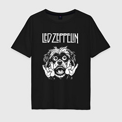 Мужская футболка оверсайз Led Zeppelin rock dog