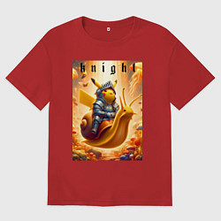 Мужская футболка оверсайз Pikachu knight on a snail - ai art fantasy