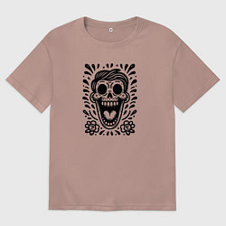 Мужская футболка оверсайз Татуировка смеющегося черепа