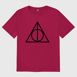 Мужская футболка оверсайз Дары смерти лого Гарри Поттер