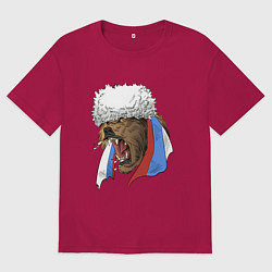 Мужская футболка оверсайз Русский медведь арт