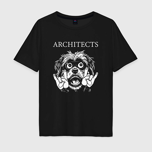 Мужская футболка оверсайз Architects rock dog / Черный – фото 1