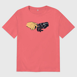 Мужская футболка оверсайз Прикосновение космоса