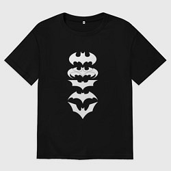 Мужская футболка оверсайз Бэтмен знаки