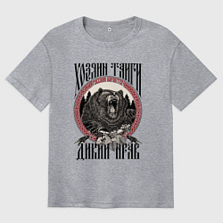 Футболка оверсайз мужская Славянский медведь - хозяин тайги, цвет: меланж