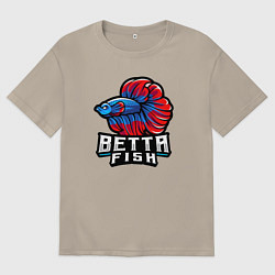Мужская футболка оверсайз Бойцовая рыбка