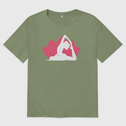 Мужская футболка оверсайз Йога лотос