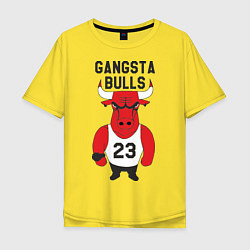 Футболка оверсайз мужская Gangsta Bulls 23, цвет: желтый