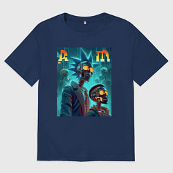 Мужская футболка оверсайз Rick and Morty - cyberpunk fantasy