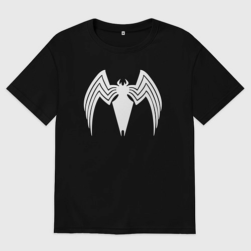 Мужская футболка оверсайз Venom spider logo / Черный – фото 1