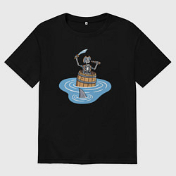 Мужская футболка оверсайз Пират в бочке