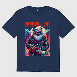 Футболка оверсайз мужская Horror new year - ai art fantasy, цвет: тёмно-синий