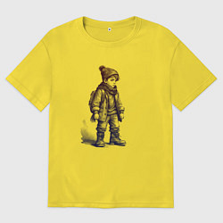 Мужская футболка оверсайз Школьник в высоких ботинках