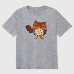 Футболка оверсайз мужская Привет от совы, цвет: меланж