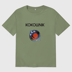 Мужская футболка оверсайз Кокошник