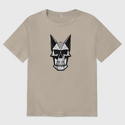 Футболка оверсайз мужская Skull symbol, цвет: миндальный