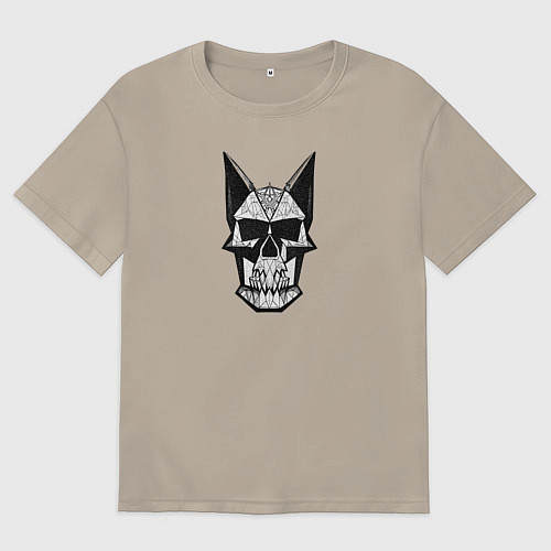 Мужская футболка оверсайз Skull symbol / Миндальный – фото 1