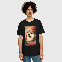 Футболка оверсайз мужская Doge meme - japan style, цвет: черный — фото 2