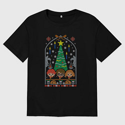 Мужская футболка оверсайз Рождественский Гарри Поттер