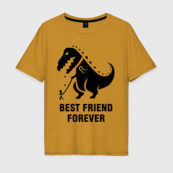 Футболка оверсайз мужская Godzilla best friend, цвет: горчичный