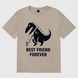 Футболка оверсайз мужская Godzilla best friend, цвет: миндальный