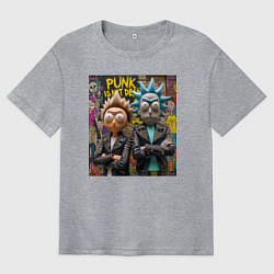 Мужская футболка оверсайз Rick an Morty - punk is not dead