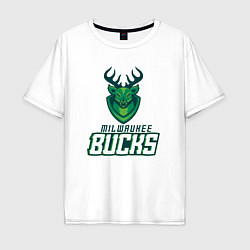 Футболка оверсайз мужская Milwaukee Bucks NBA, цвет: белый