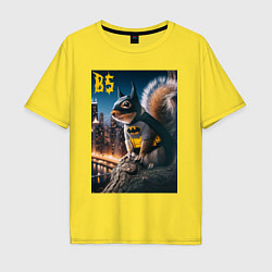 Футболка оверсайз мужская Bat squirrel - ai art fantasy, цвет: желтый
