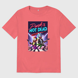 Мужская футболка оверсайз Punks not dead - Rick and Morty