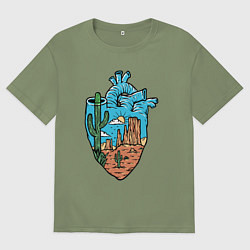 Мужская футболка оверсайз Сердце пустыни