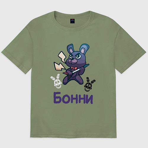 Мужская футболка оверсайз Бонни, FNAF - Five nights at Freddys / Авокадо – фото 1
