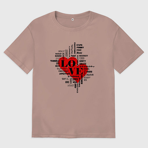 Мужская футболка оверсайз Вот такая любовь / Пыльно-розовый – фото 1