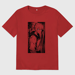 Мужская футболка оверсайз Девушка на уличных задворках