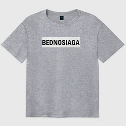 Футболка оверсайз мужская Bednosiaga white, цвет: меланж
