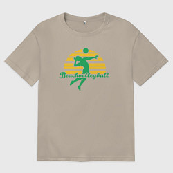 Футболка оверсайз мужская Beach volley, цвет: миндальный