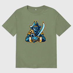 Мужская футболка оверсайз Пират с саблей